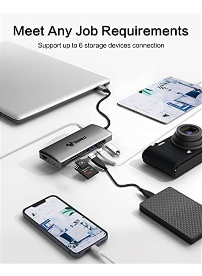 جونيو 11 في 1 USB C ، قم برسو المحطة C -HUB محول متعدد المعدلة مع 2 منافذ HDMI 100W PD CARGER PORT 5GBPS USB C 1000MBPS PORT OSB C DONGLE لـ Dell XPS MacBook HP Lenovo Samsung Galaxy  - Image 3