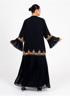 Rosette Abaya Embellished abaya With coloring Embroidery & Pleated Chiffon  - Image 3
