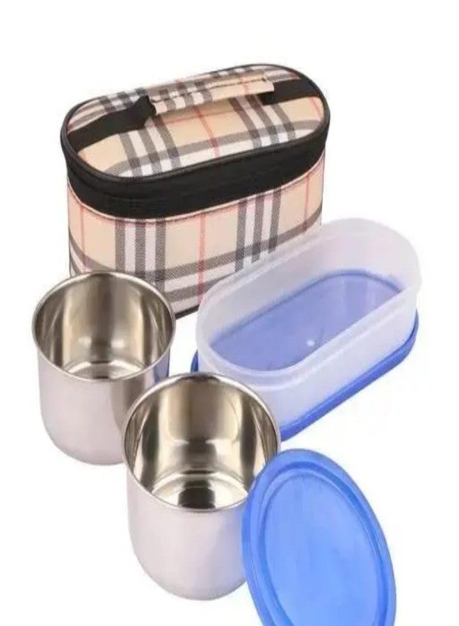 RPC99 Premium 2-Container Corporate Lunch Box for Office | Stainless Steel Airtight Tiffin Set with Leak-Proof Lid & Insulated Bag | Ideal for Office, School & Travel Use (White) - Image 2