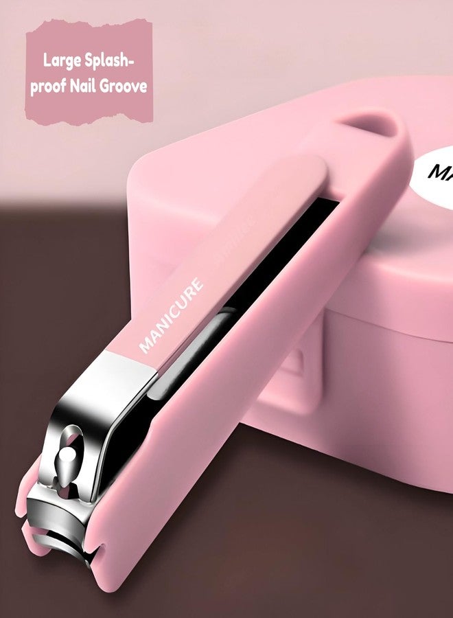 Amillee Nail Clippers Set, Nail Care Tools, Ultra Sharp Sturdy Fingernail and Toenail Clipper Cutters with Case for Women, Men | Nail Cutter Set - 8-Piece Ultra Sharp Nail Clipper Set with Nail File | Perfect for Thick Toenails & Fingernails | Nail Care Tools (Pink) - Image 5