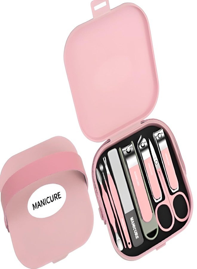 Amillee Nail Clippers Set, Nail Care Tools, Ultra Sharp Sturdy Fingernail and Toenail Clipper Cutters with Case for Women, Men | Nail Cutter Set - 8-Piece Ultra Sharp Nail Clipper Set with Nail File | Perfect for Thick Toenails & Fingernails | Nail Care Tools (Pink) - Image 1