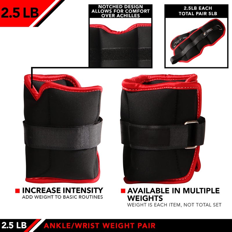 JFIT زوج أوزان كاحل JFIT 2.5 رطل، مجموعة من 2 مع أحزمة فيلكرو قابلة للتعديل - أحزمة وزن قابلة للتنفس وامتصاص الرطوبة للرجال والنساء - أوزان كاحل ومعصم مريحة - Image 4