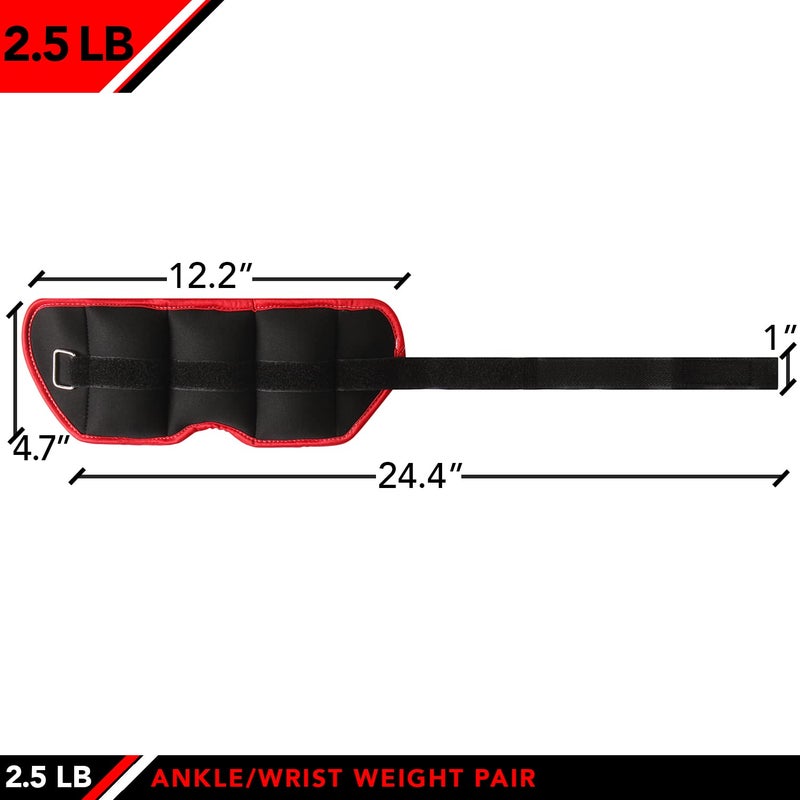 JFIT زوج أوزان كاحل JFIT 2.5 رطل، مجموعة من 2 مع أحزمة فيلكرو قابلة للتعديل - أحزمة وزن قابلة للتنفس وامتصاص الرطوبة للرجال والنساء - أوزان كاحل ومعصم مريحة - Image 2