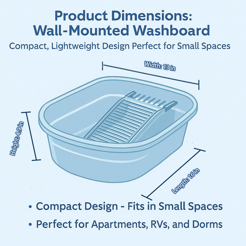 VEMJO Portable Washboard Basin & All-in-One Laundry Basin Set - Heavy-Duty Wash Board for Hand Washing Clothes | Built-in Scrub Surface, washboard hand washing clothes for Camping, RV, Emergency Use - Image 4