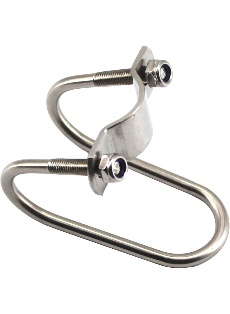 Cross Pipe Clamp Stainless Steel U-Shaped Cross Tube Buckle 20mmx32mm, Crossover Pipe Clip Cross Grid Pipe Connector Clamps for Greenhouse Farm Nursery Fence Scaffolding 4 Pack (M8) - Image 4