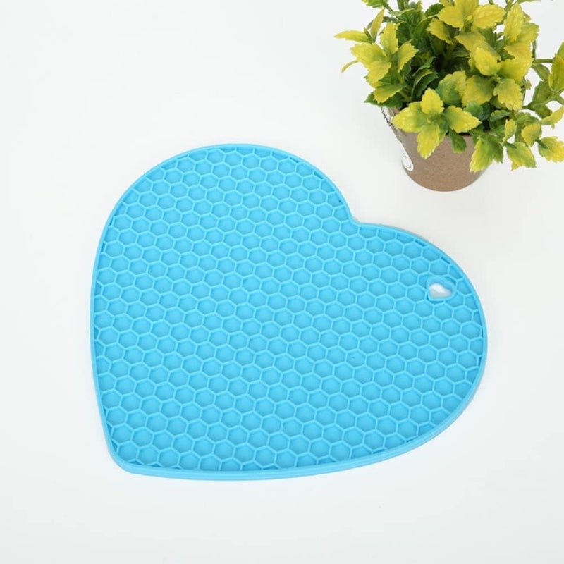 P Plus Fire Silicone Trivet Mats Heat Resistant Pot Holders Multipurpose Non-Slip Hot Pads for Kitchen Potholders Jar Opener (Blue, Set of 4) - Image 5