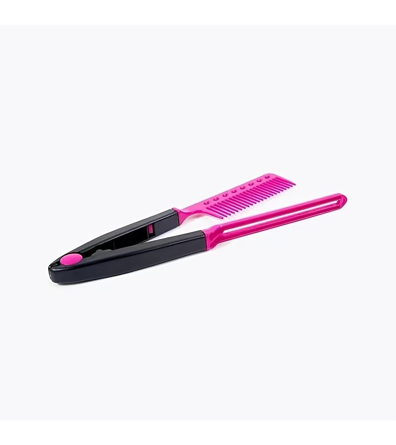 Pink V Clip Hair Styling Comb V Shaped Design Foldable Multi Functional Comb For Volumizing Curling Straightening And Smoothing - Image 5