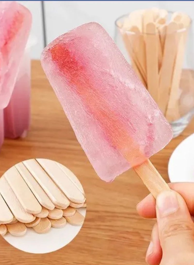 200 قطعة خشبية الحرف العصي 11.4 * 1 * 0.2cm, متعددة الأغراض خشب Popsicle الحرف العصي عصي الآيس كريم, صغيرة العصي الجليد البوب للشمع, التحريك, مشروع الحرف, اللسان مكتئ, علامات النبات - Image 3