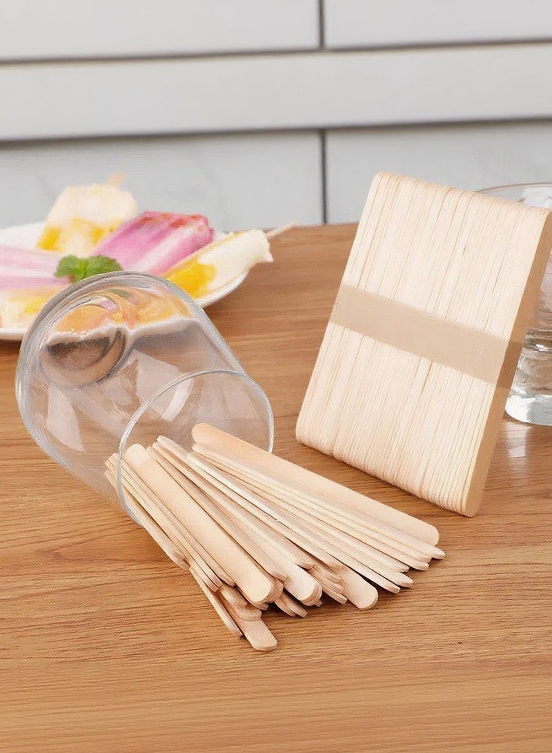 200 قطعة خشبية الحرف العصي 11.4 * 1 * 0.2cm, متعددة الأغراض خشب Popsicle الحرف العصي عصي الآيس كريم, صغيرة العصي الجليد البوب للشمع, التحريك, مشروع الحرف, اللسان مكتئ, علامات النبات - Image 4