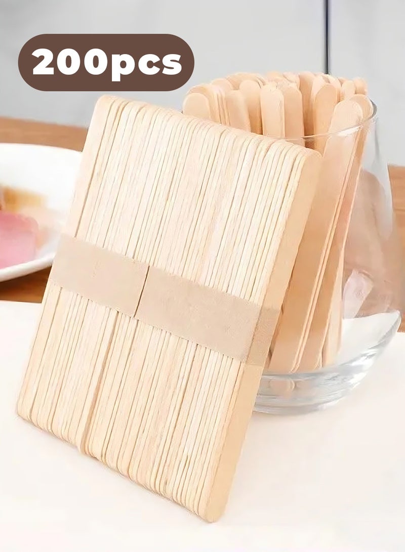 200 قطعة خشبية الحرف العصي 11.4 * 1 * 0.2cm, متعددة الأغراض خشب Popsicle الحرف العصي عصي الآيس كريم, صغيرة العصي الجليد البوب للشمع, التحريك, مشروع الحرف, اللسان مكتئ, علامات النبات - Image 1