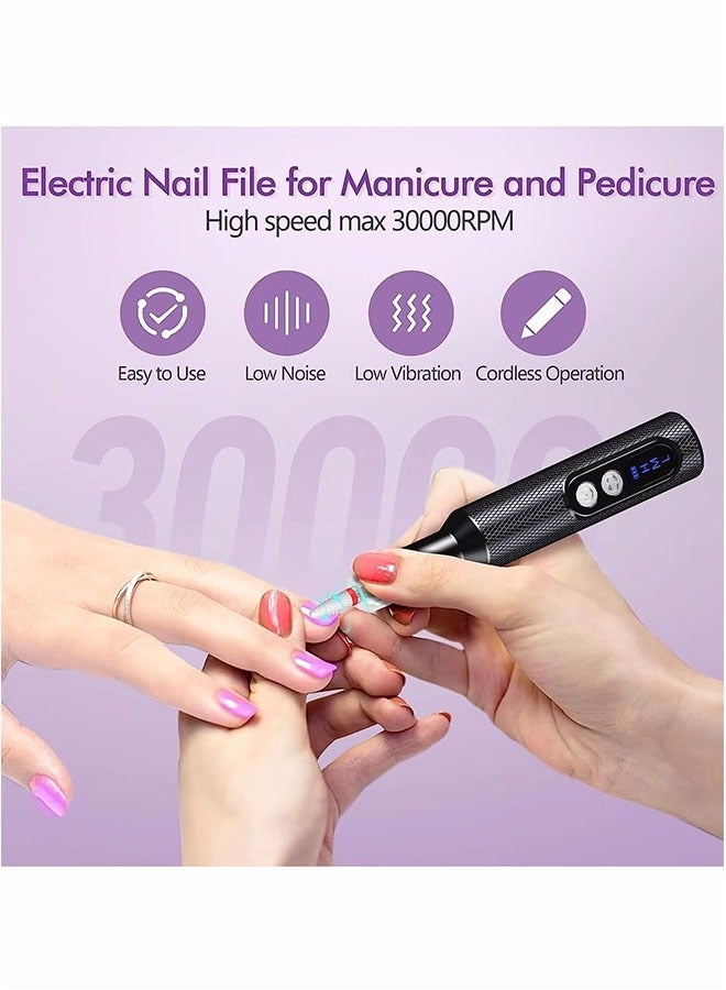 Generic Cordless Nail Drill for Gel Manicures, Professional Electric Nail File for Salon and Home (Black)  - Image 2