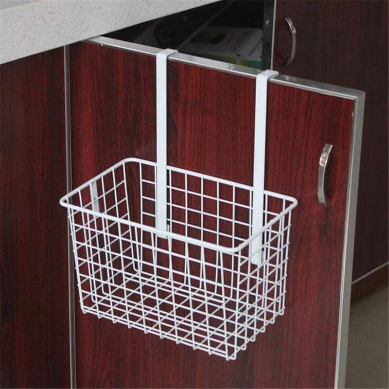 Mash Kitchen Storage Rack Hanging Basket For Cabinet Door Organizer, Shelf Finishing, Bathroom Sink And Pantry Organizer White - Image 3
