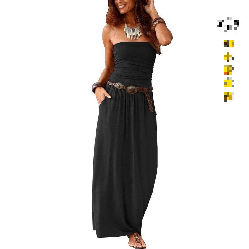 Waist Cinch Off Shoulder Dress - Image 1