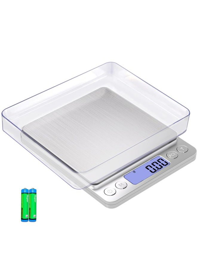 MEIYA Gram Scale Small Digital Food Scale, 0.01Gram/0.001Ounce Accurate Weight 500g, Kitchen Scale for Jewelry/Baking/Soap, 9 Units, Tare Function, LCD Display, Including Battery and - Image 1