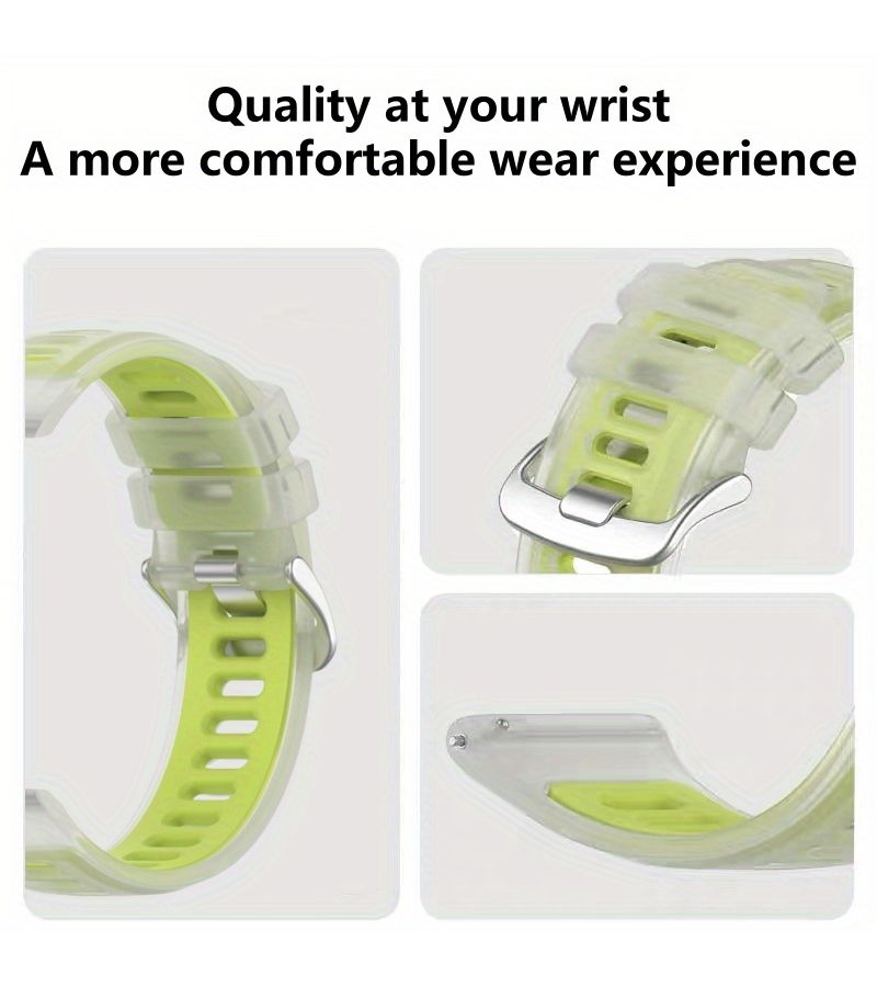 Yellow Two Tone Breathable Translucent Silicone Strap For Amazfit GTS Series - Image 3