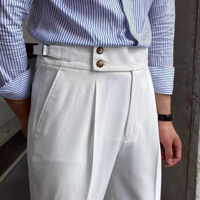British Style Men'S Pants Casual Commuter Wrinkle-Resistant Long Pants Niche Design French-Style Simple All-Match Pants - Image 1