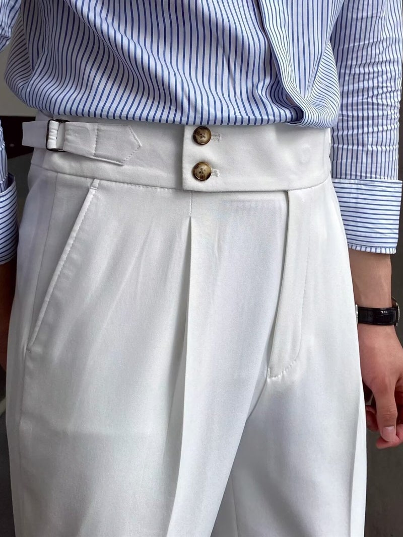 British Style Men'S Pants Casual Commuter Wrinkle-Resistant Long Pants Niche Design French-Style Simple All-Match Pants - Image 4