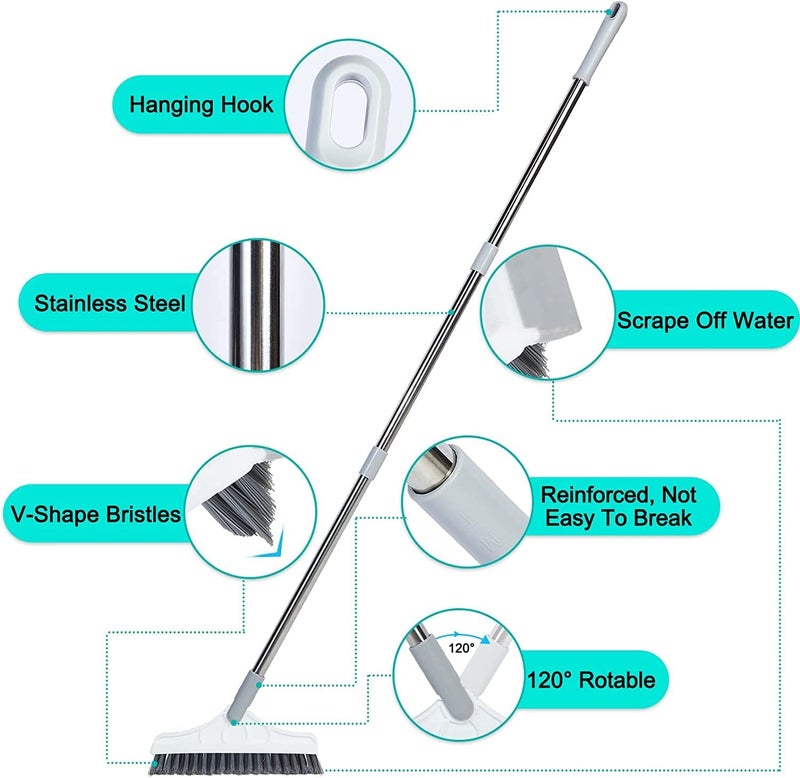 Vivatra Bathroom Cleaning Brush Bathroom Cleaning Accessories Tiles Cleaning Brush Bathroom Brush with Long Handle Tile Cleaner Brush Bathroom Floor Cleaning Brush (Brush 1) - Image 4