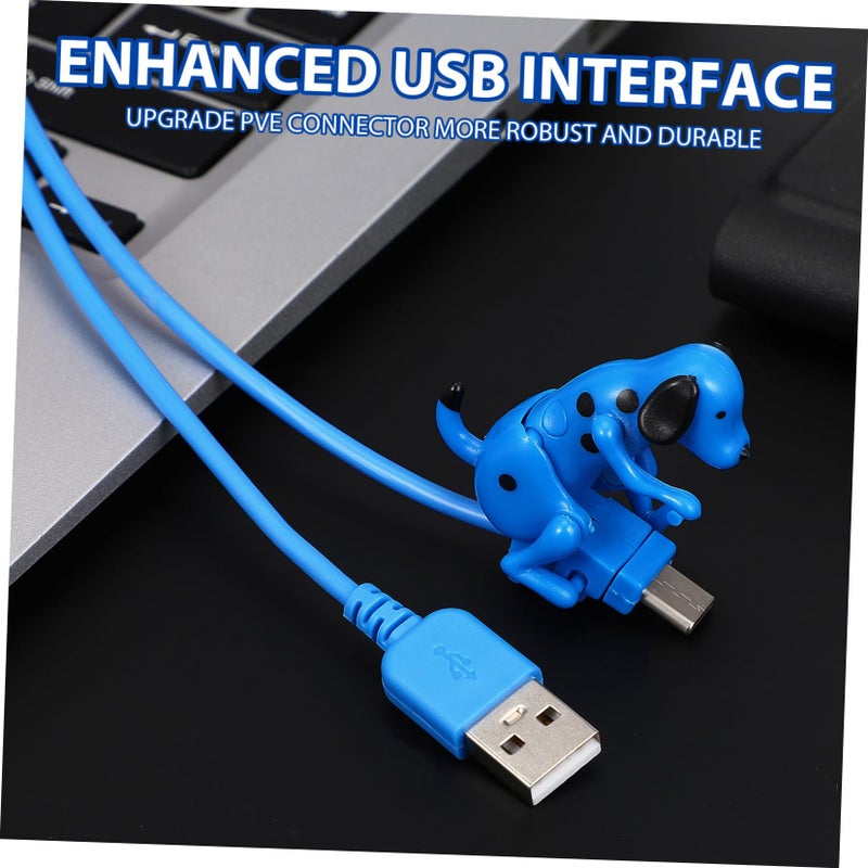 Creative Cute Blue Dog Shaped Fast Charging USB C Cable Wide Compatibility Data Cord - Image 4