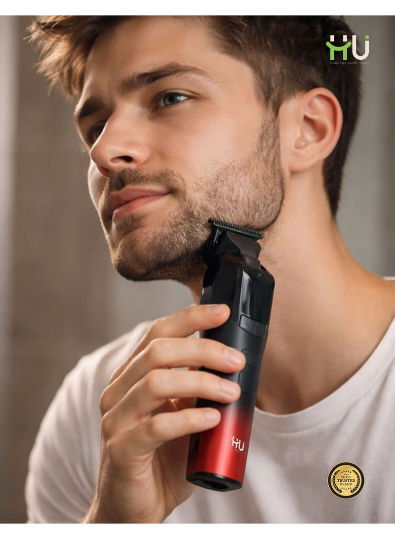 H U Professional Hair Clipper with LED Display – Rechargeable Cordless Hair Trimmer with 2000mAh Battery, 200 Minutes Runtime for Barber & Home Use - Image 2