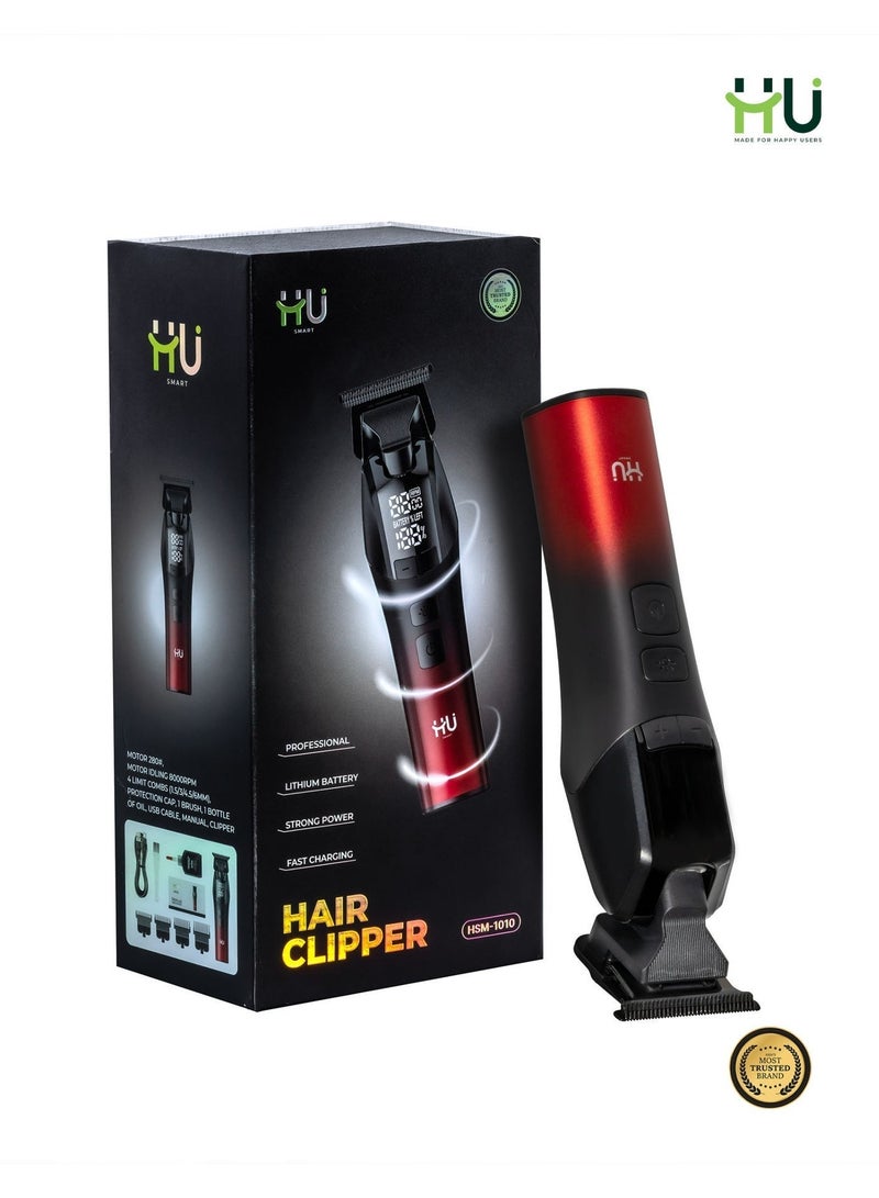 H U Professional Hair Clipper with LED Display – Rechargeable Cordless Hair Trimmer with 2000mAh Battery, 200 Minutes Runtime for Barber & Home Use - Image 1