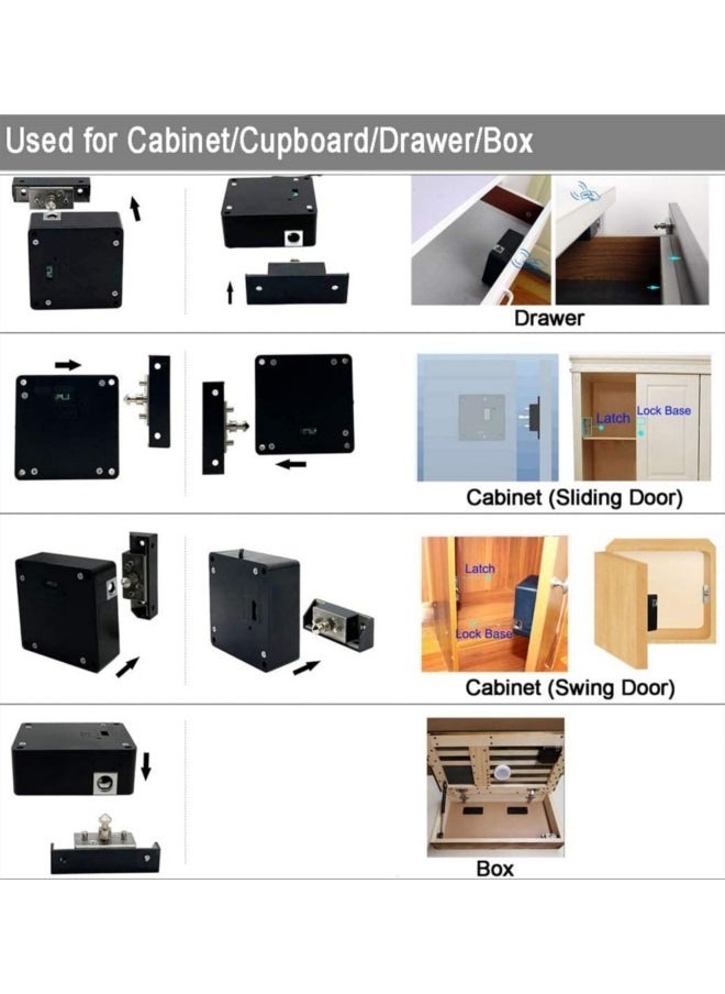 GGEROU - Electronic Cabinet Lock, Hidden DIY Lock, Smart Cabinet Locks, Electronic Cabinet Lock with USB Cable, Invisible Cabinet Lock with 1 IC Cards and 2 Keychain - Image 1