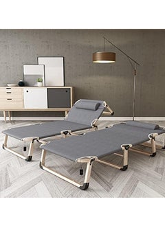 Hihonor Folding Camping Cot, Folding Bed, Single Person Folding Reclining Lounger for Camping Office Lunch Break Outdoor Emergency(Gray)  - Image 5