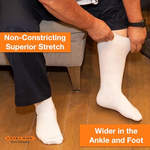Extra Wide Comfort Fit Athletic Crew (Mid-Calf) Socks for Men and Women, For Wide Feet Pick your size, Do not size up - Image 4