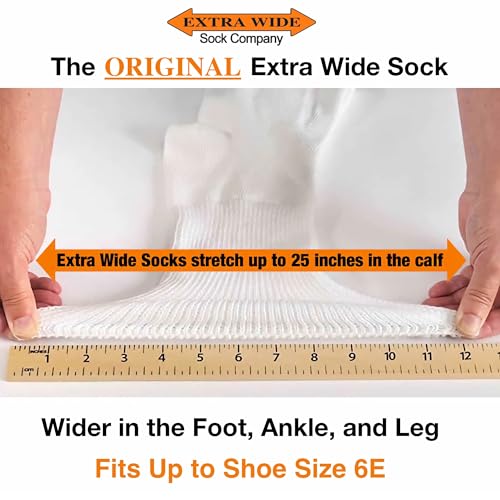 Extra Wide Comfort Fit Athletic Crew (Mid-Calf) Socks for Men and Women, For Wide Feet Pick your size, Do not size up - Image 5