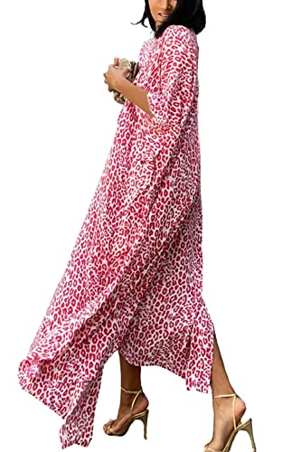 YouKD Women's Summer Cardigan Maxi Boho Dress One Size Beach Swimsuit Coverups Long Kimono - Image 4