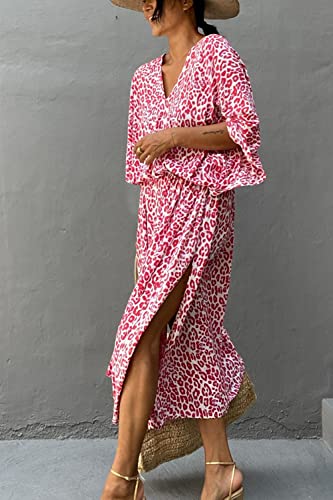 YouKD Women's Summer Cardigan Maxi Boho Dress One Size Beach Swimsuit Coverups Long Kimono - Image 2