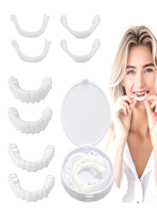 YAFIYGI 2 Pairs Teeth Covers with Top and Bottom Fake Dental for Broken or Missing Teeth Snap-On Confidence Smile Fake Dentures for Men Easy-to-Use Smile Enhancement Covers and Storage Box - Image 1