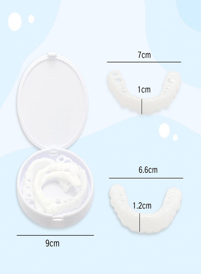 YAFIYGI 2 Pairs Teeth Covers with Top and Bottom Fake Dental for Broken or Missing Teeth Snap-On Confidence Smile Fake Dentures for Men Easy-to-Use Smile Enhancement Covers and Storage Box - Image 2