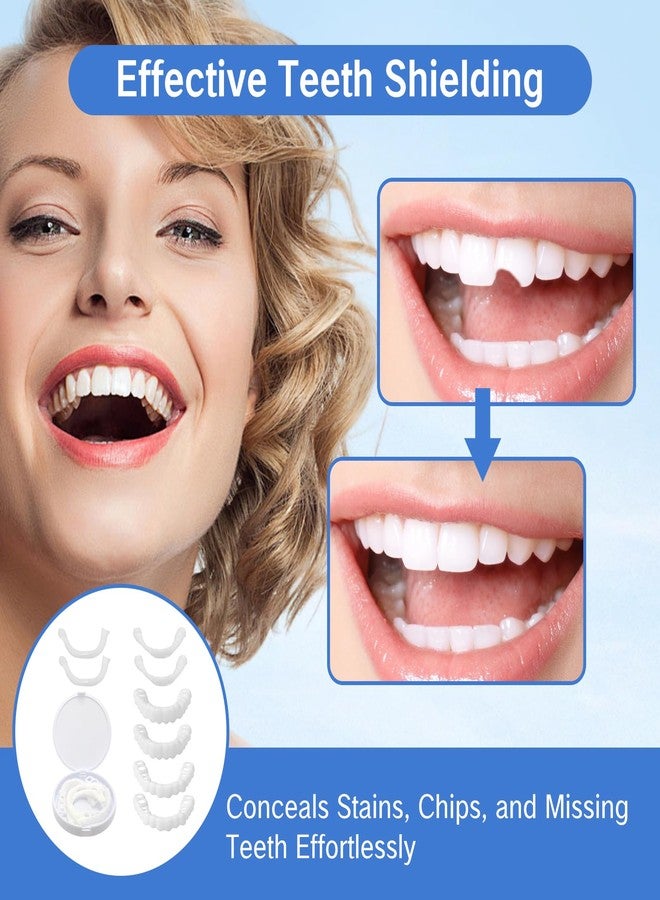 YAFIYGI 2 Pairs Teeth Covers with Top and Bottom Fake Dental for Broken or Missing Teeth Snap-On Confidence Smile Fake Dentures for Men Easy-to-Use Smile Enhancement Covers and Storage Box - Image 3