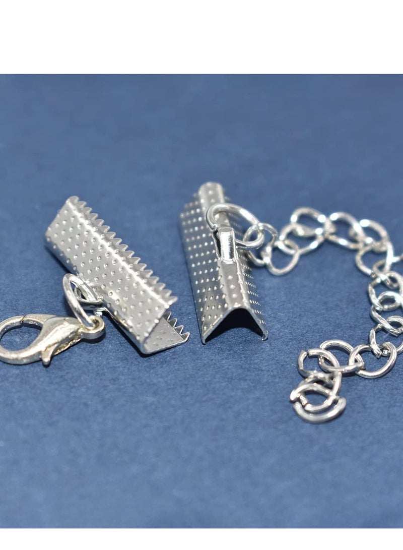 SOLARAE Ribbon Bracelet Kit Jewelry Making End Crimps Lobster Clasps with Jump Rings and Chain Extenders for DIY Bookmark Pinch Choker Necklace - Image 3
