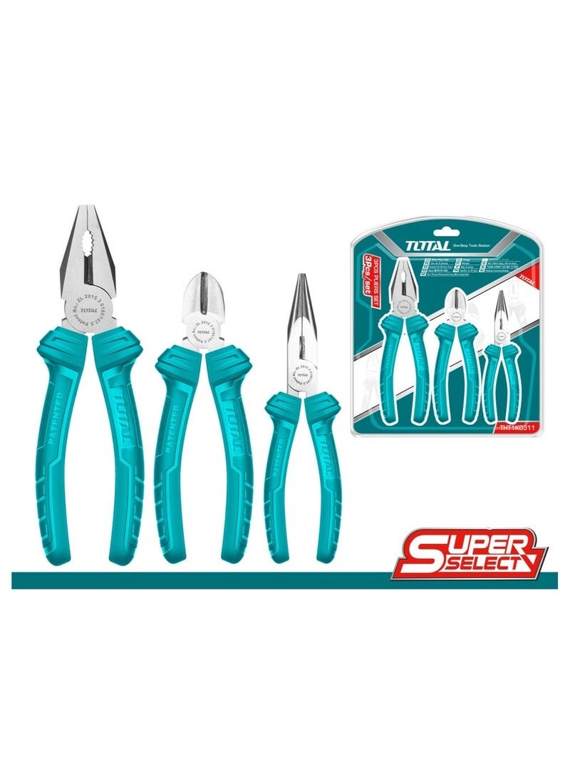 TOTAL 3 Pcs Pliers Set THT1K0311 - Image 1