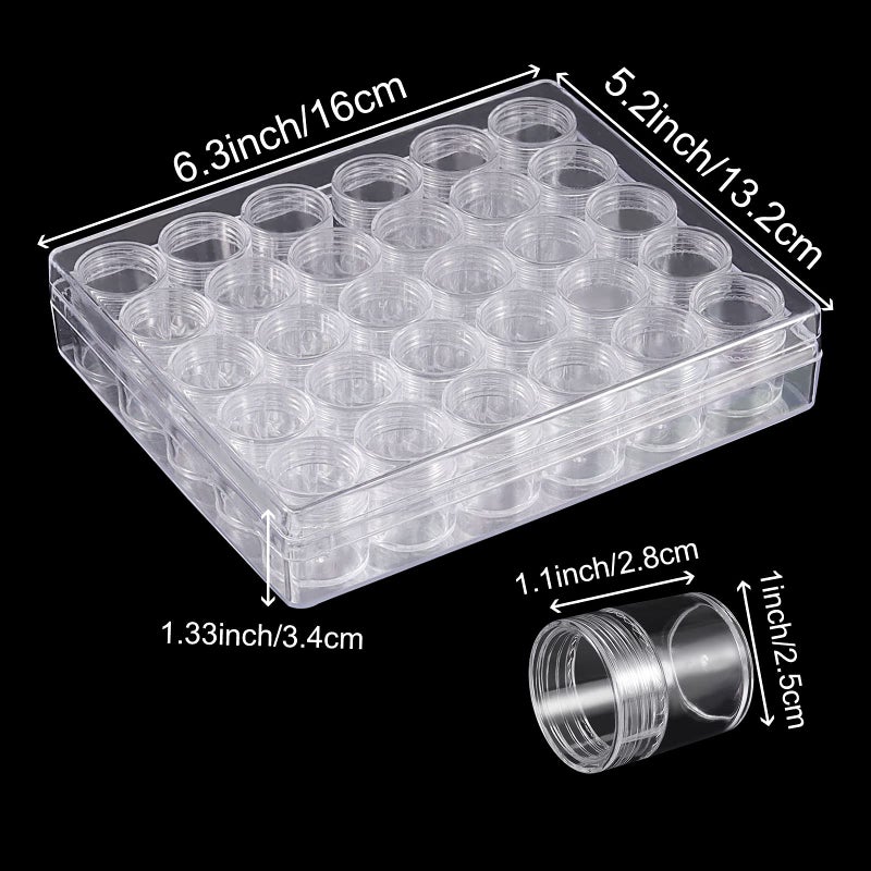 HOIGON 4 Pack 30 Grids Plastic Bead Storage Containers, Embroidery Diamond Storage Box with Lid, Diamond Painting Storage Containers for Jewelry DIY Rhinestones Sewing - Image 2