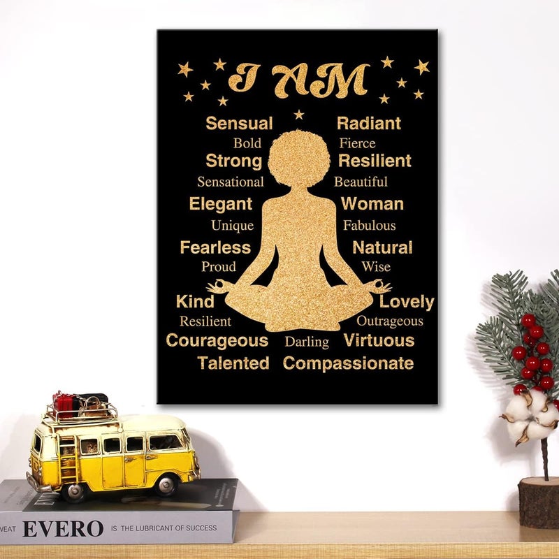JerLoe Motivational Black Woman Canvas Wall Art - Image 5
