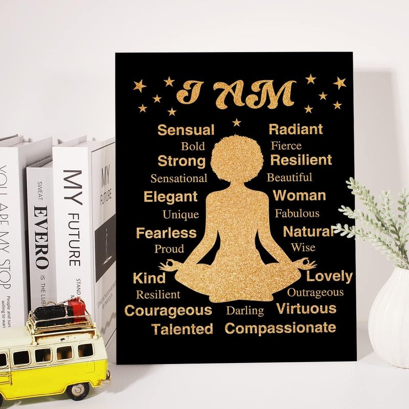 JerLoe Motivational Black Woman Canvas Wall Art - Image 4
