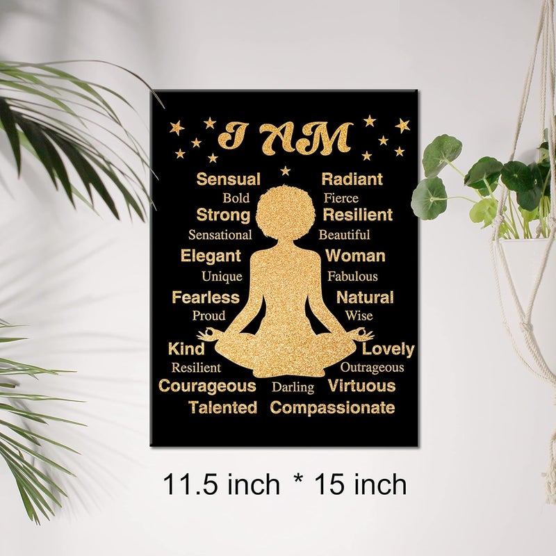 JerLoe Motivational Black Woman Canvas Wall Art - Image 2