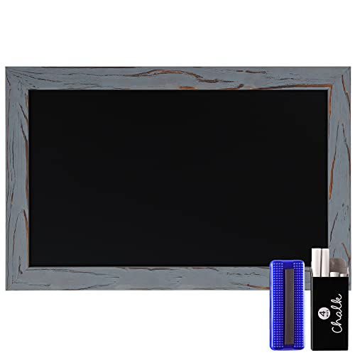 HBCY Creations HBCY Creations Rustic Grey Magnetic Wall Chalkboard Small Size 11 x 17 Framed Decorative Chalkboard  Great for Kitchen Decor Weddings Restaurant Menus and More  11 x 17 