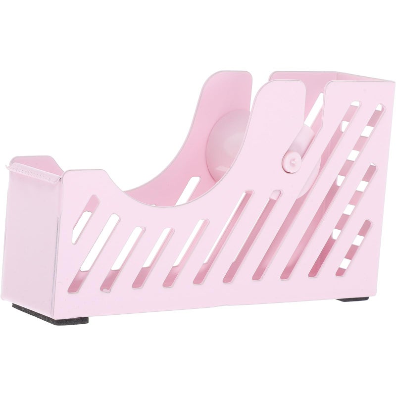 Dusty Pink Portable Metal Tape Dispenser Heavy Duty Desktop Holder For Office Classroom - Image 2