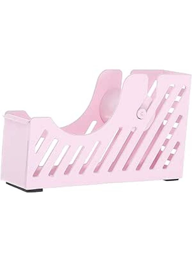 Dusty Pink Portable Metal Tape Dispenser Heavy Duty Desktop Holder For Office Classroom - Image 1