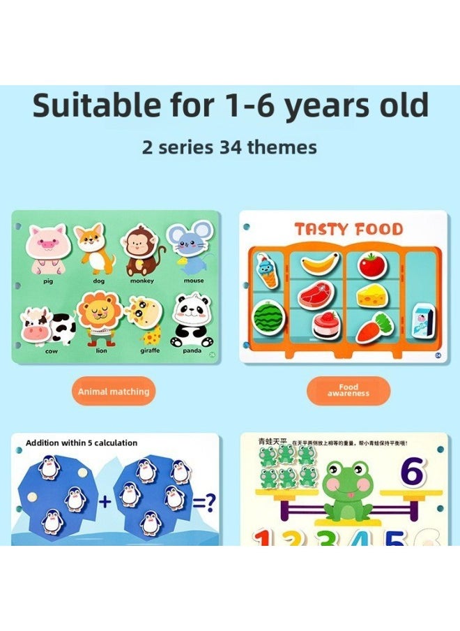 Generic - Quiet Hand Tear Cloth Book Early Education Sticker Baby Tear Book Can Bite 6-Month-Old Baby One-Year-Old Toy 1 Enlightenment-Color:Three Sets (need To Stick Hook And Loop) [0-6 Years Old]] - Image 1