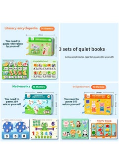 Quiet Hand Tear Cloth Book Early Education Sticker Baby Tear Book Can Bite 6-Month-Old Baby One-Year-Old Toy 1 Enlightenment-Color:Three Sets (need To Stick Hook And Loop) [0-6 Years Old]]