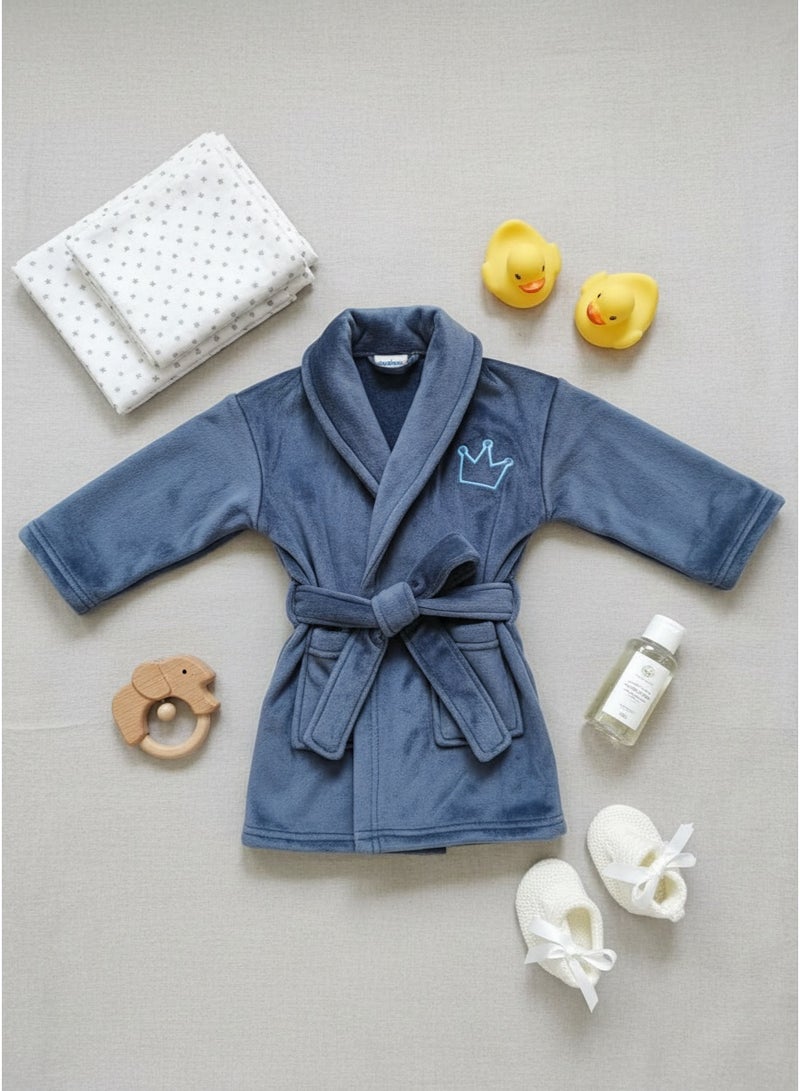Mamas Gift Soft Cotton Prince Baby Robe with Belt - Lightweight and Comfortable After Bath or Swim Robe for ages 4-6 years - Image 2
