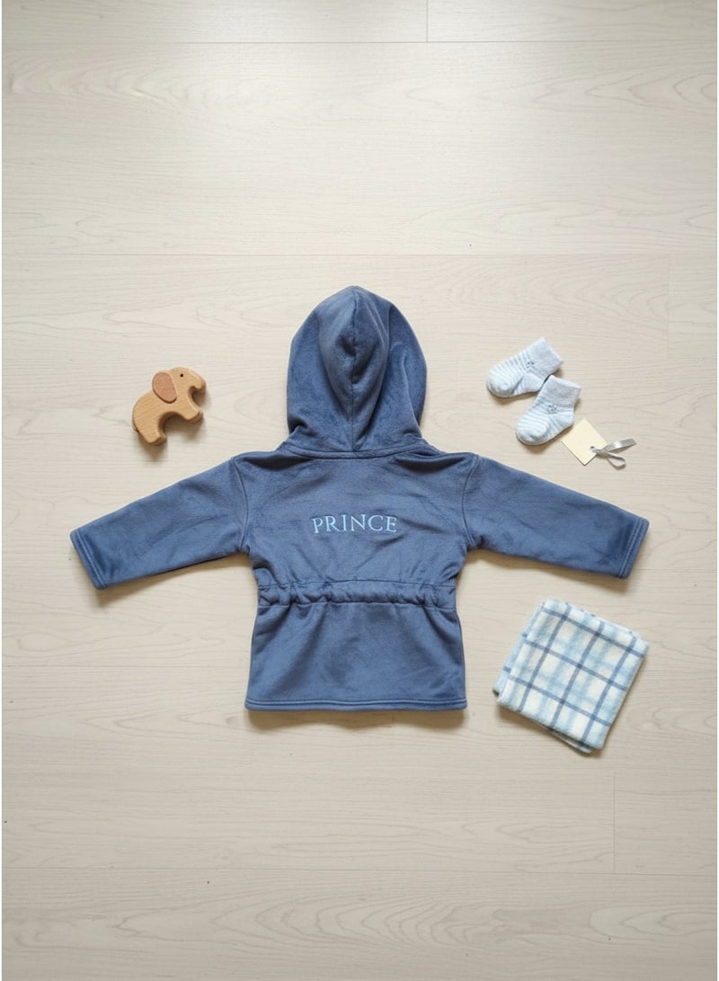 Mamas Gift Soft Cotton Prince Baby Robe with Belt - Lightweight and Comfortable After Bath or Swim Robe for ages 4-6 years - Image 3