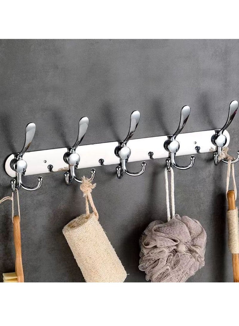 2 Pack Stainless Steel Wall Mount Hook Hanger for Coat Robe Hat Clothes Towel Rack Silver - Image 5