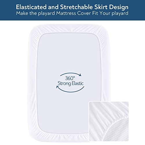 Magik & Kover Pack and Play Mattress Pad Protector 38" x 26", 2 Pack Waterproof Pack and Play Cover Sheets, Compatible with Graco Pack n Play, Baby Trend, Dream On Me & Pamo Babe, Quilted Cotton Terry Surface - Image 5