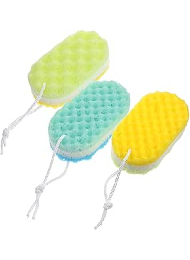 3Pcs Body Scrubber Sponge with Rope for Gentle Exfoliation and Deep Cleansing - Image 1